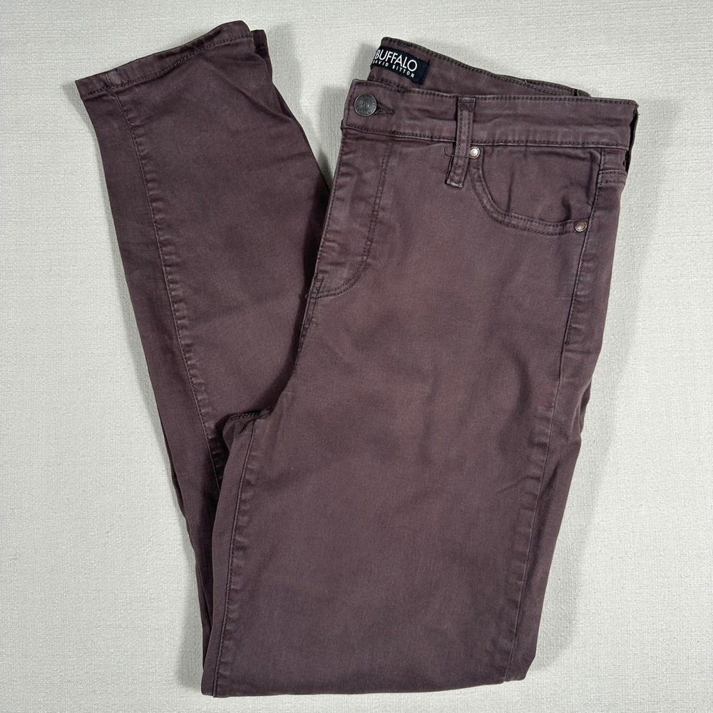 Buffalo Pants Womens 10/30 Plum Excellent Hanna High Rise Skinny Leg Stretch